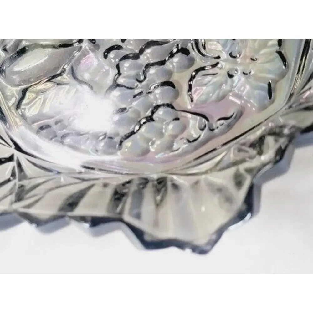 Vintage Carnival Glass Bowl Federal Pioneer Iridescent 10”